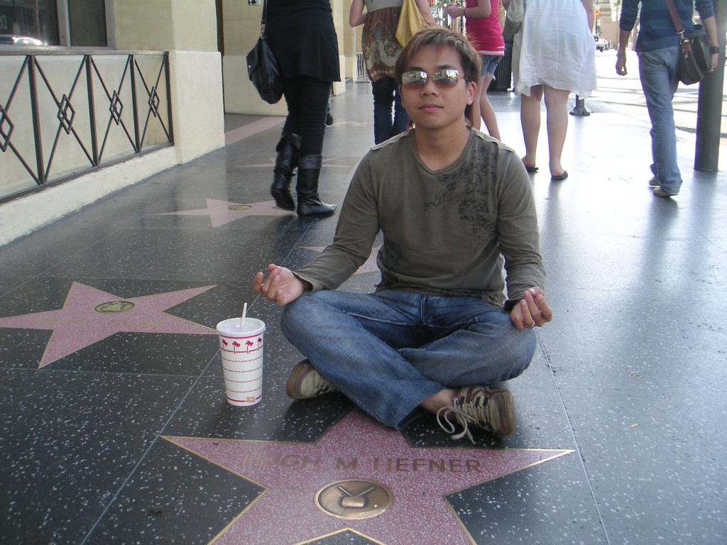 In case you didn't notice, it was Hugh Hefner's star. Which is totally bad ass. And also cool